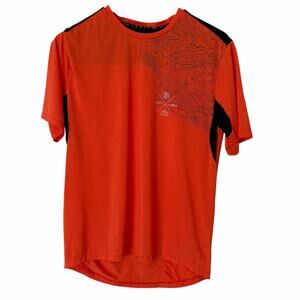 LEATT Men's MTB Jersey Short Sleeve Cycling Shirt 1.0 Trail in Flame, Medium